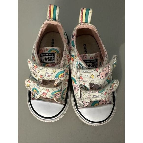 Converse All Star Toddler Girls Size 5 Shoes – Rainbow Princess Castle Hook & Lo - Picture 1 of 6